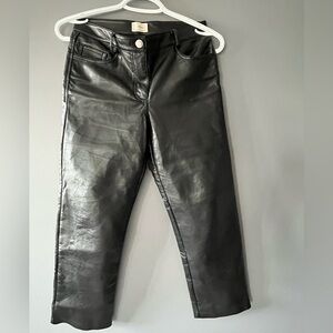 Wilfred Black Leather-Style Pants